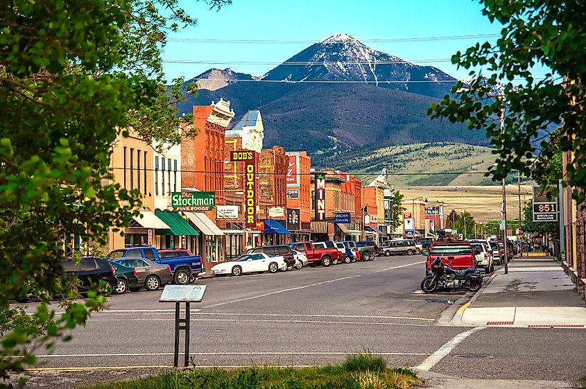 The historic center of Livingston, Montana.
