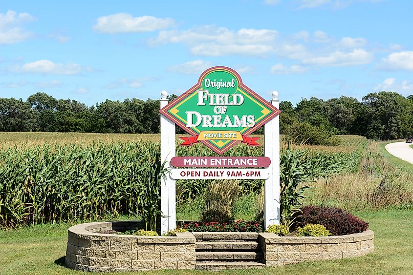 A sign in Dyersville, Iowa.