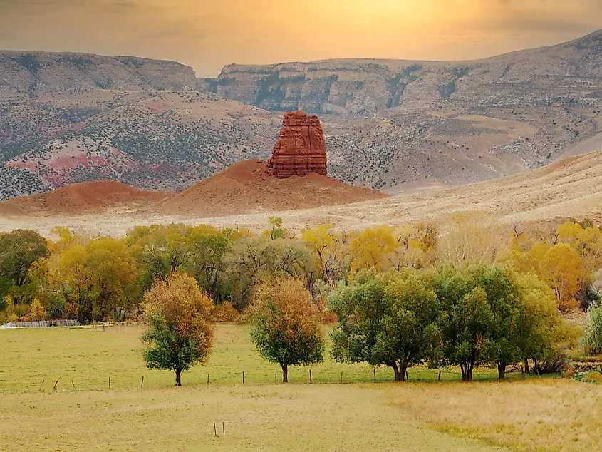 Beautiful fall landscape near Cody, Wyoming.