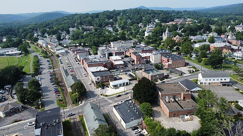 Aerial view of New Milford in Connecticut. Editorial credit: McGradeK / Shutterstock.com