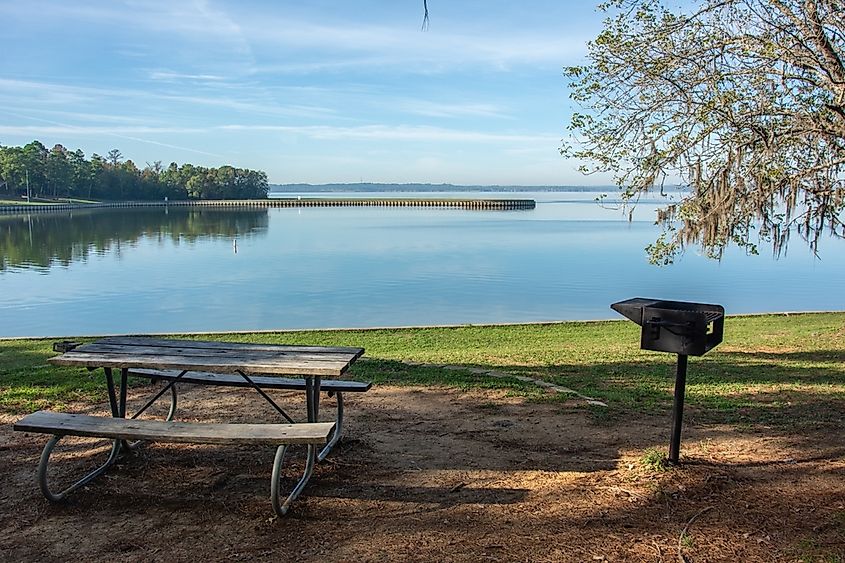 View of Lake Livingston reservoir