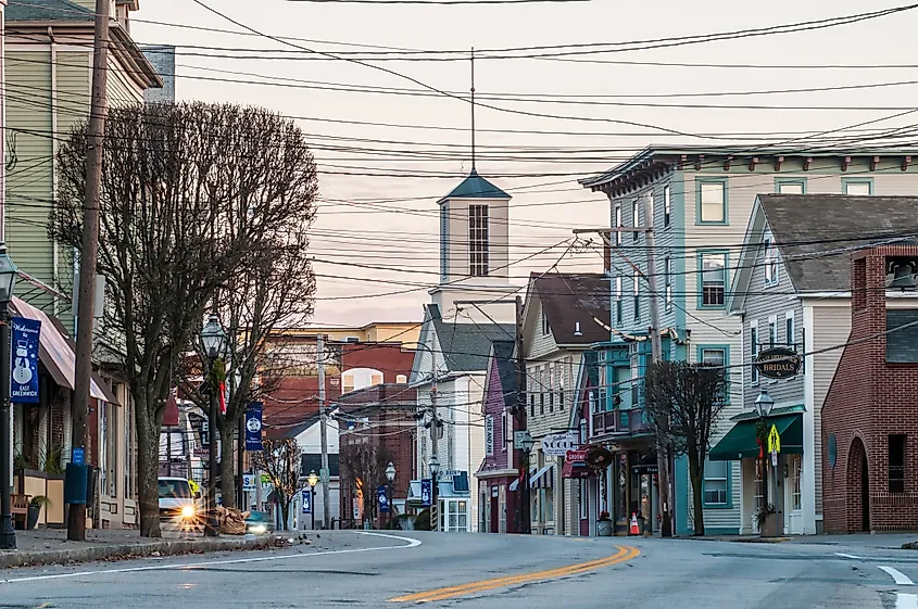 Street view in East Greenwich, Rhode Island.