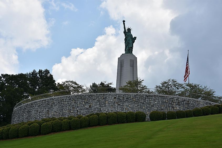 Statue of Liberty replica in Vestavia Hills, Alabama.