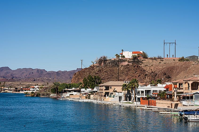 Campgrounds and resorts along the Colorado River below the Parker Dam, south of Lake Havasu