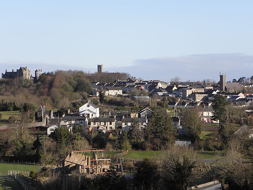 A view over Tandragee, Northern Ireland. Tandragee Castle is shown in the top left.