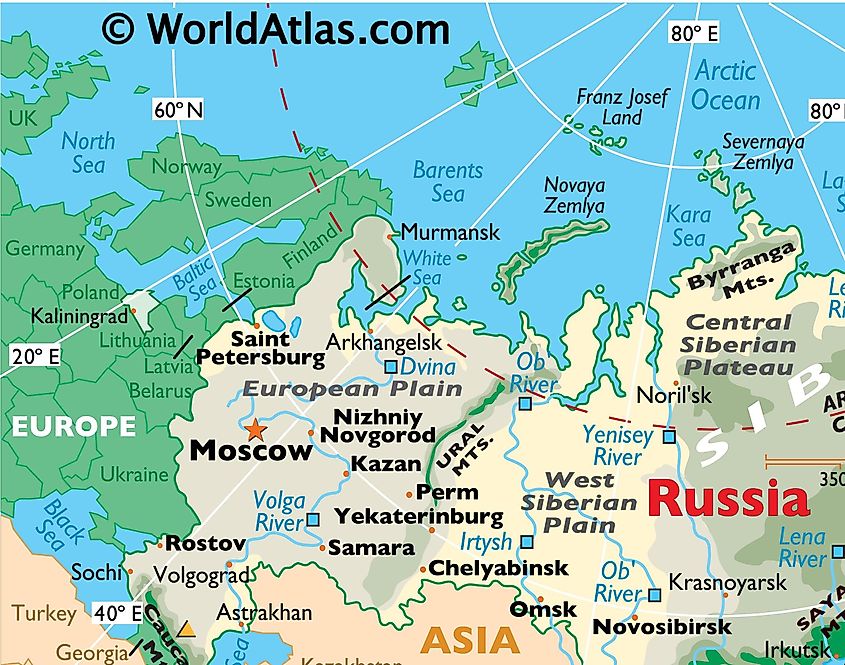 Ural Mountains In The World Map World Map