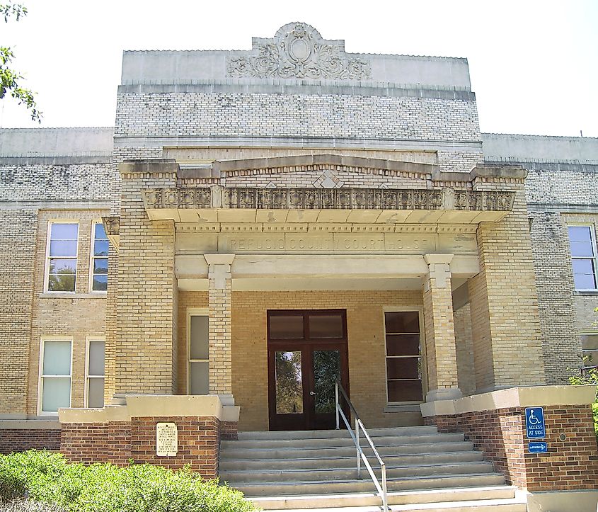 The Refugio County Courthouse in Refugio, Texas