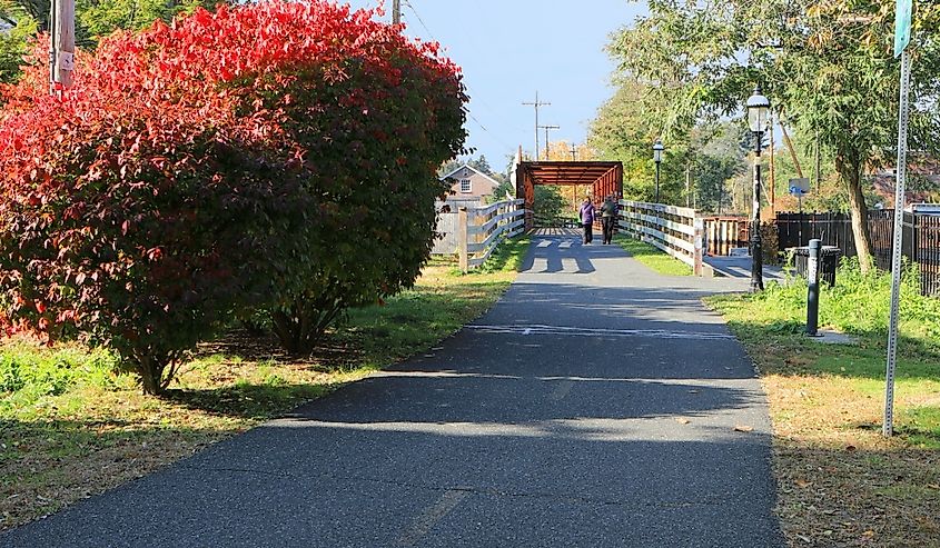 A pedestrian passageway in Northampton, Massachusetts