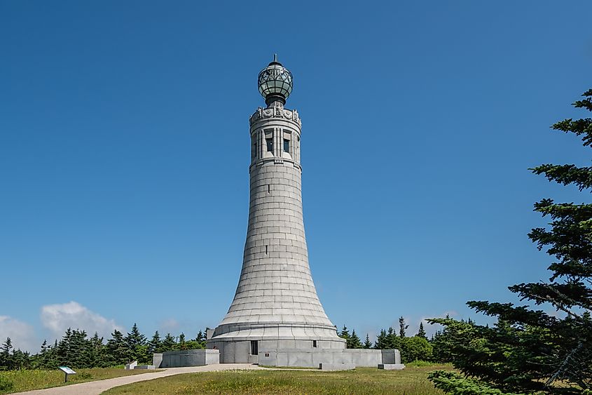 The top of Mount Greylock with War Memorial is the highest peak in the state of Massachusetts.