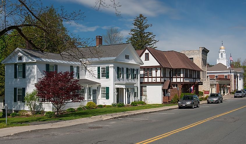 Downtown street in Lenox, Massachusetts