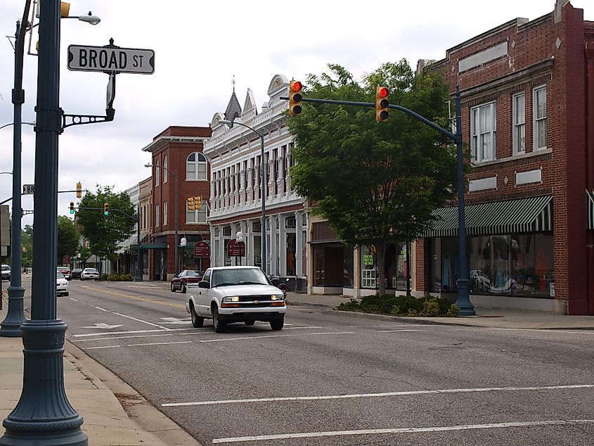 Downtown Bennettsville, South Carolina.