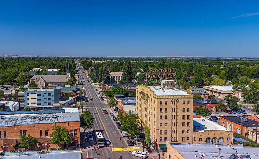 Aerial view of Bozeman, Montana