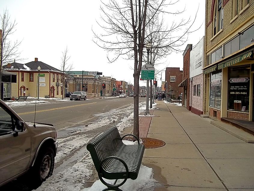 Downtown Stoughton, Wisconsin.