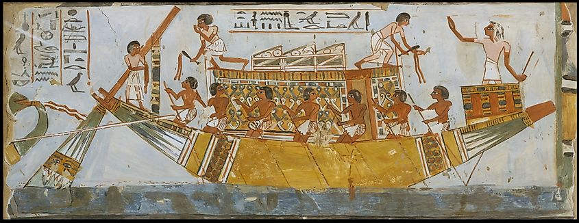 Ancient Egyptians used boats extensively for transport on the Nile River.