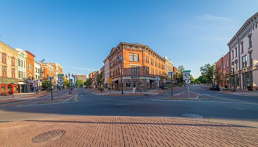 Downtown Glens Falls, New York viewed from Centennial Circle.