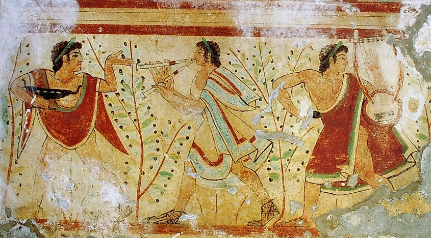 Ancient roman dancing scene