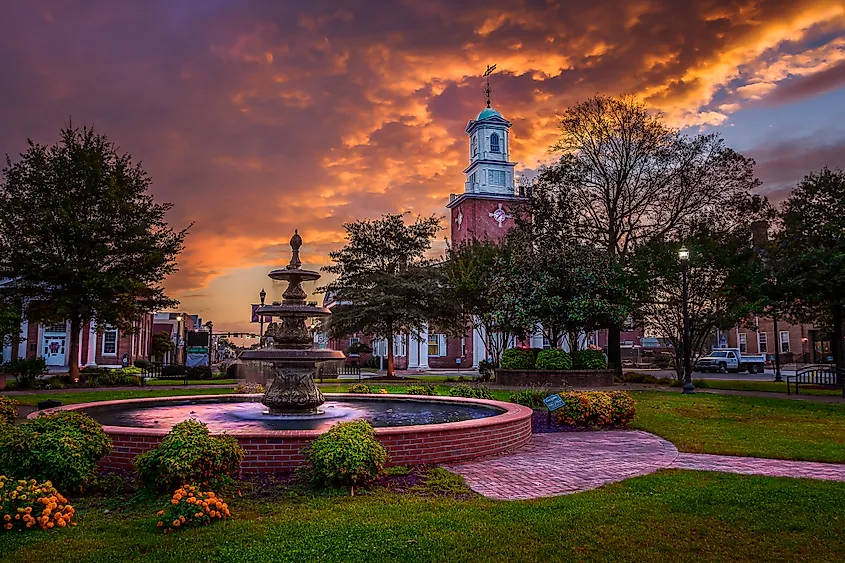 Sussex County Courthouse at the Circle in Georgetown, Delaware.