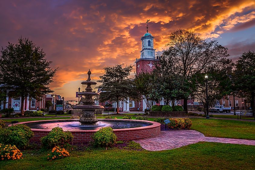 Sussex County Courthouse on the Circle in Georgetown, Delaware.