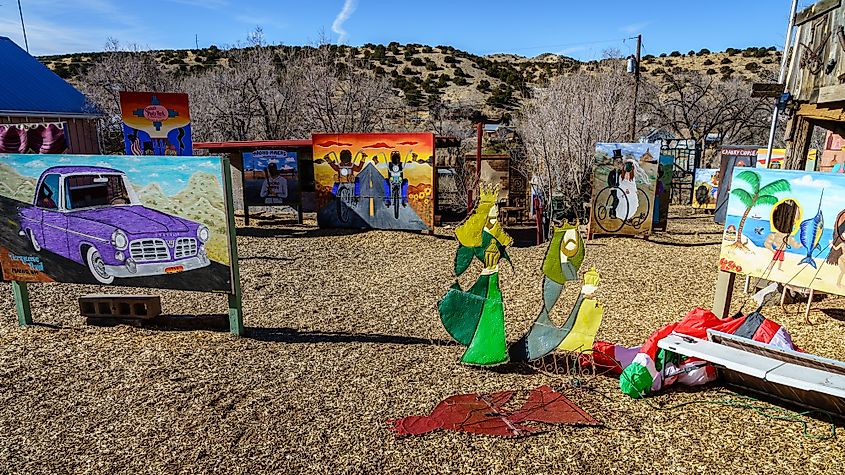 A self-service photo park in Madrid, New Mexico. Editorial credit: Alexey Stiop / Shutterstock.com