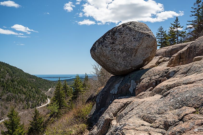 Bubble Rock in Mount Desert, Maine,