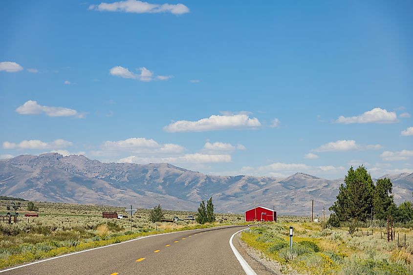 Rural landscape around Elko County, Nevada.