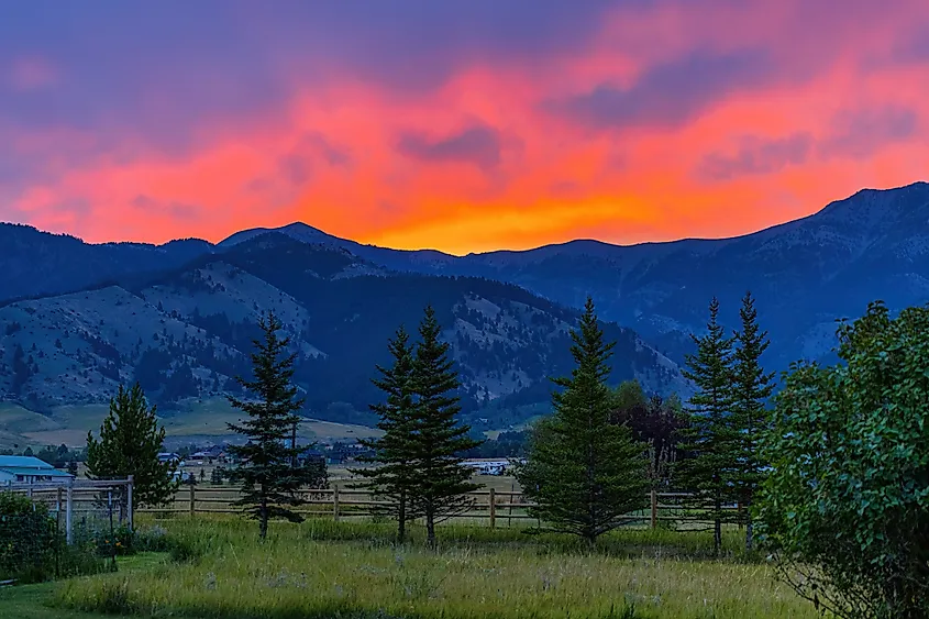 Mountains near Bozeman in Montana.
