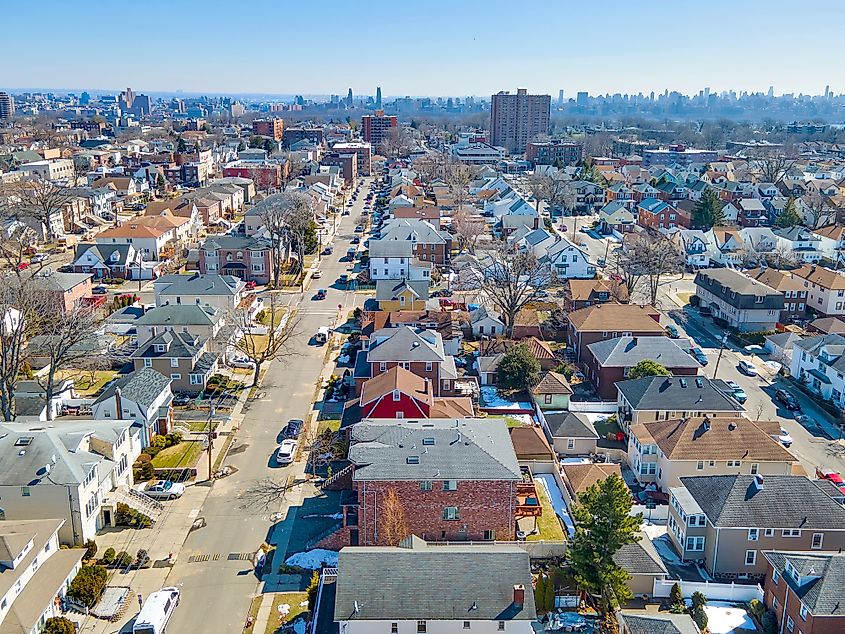 Aerial of Palisades Park New Jersey