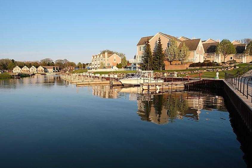 Marina in Port Austin, Michigan.