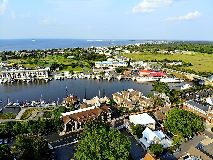 View of the waterfront in Lewes, Delaware.