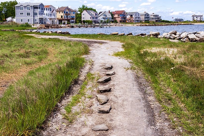 Coastal homes in East Greenwich, Rhode Island.