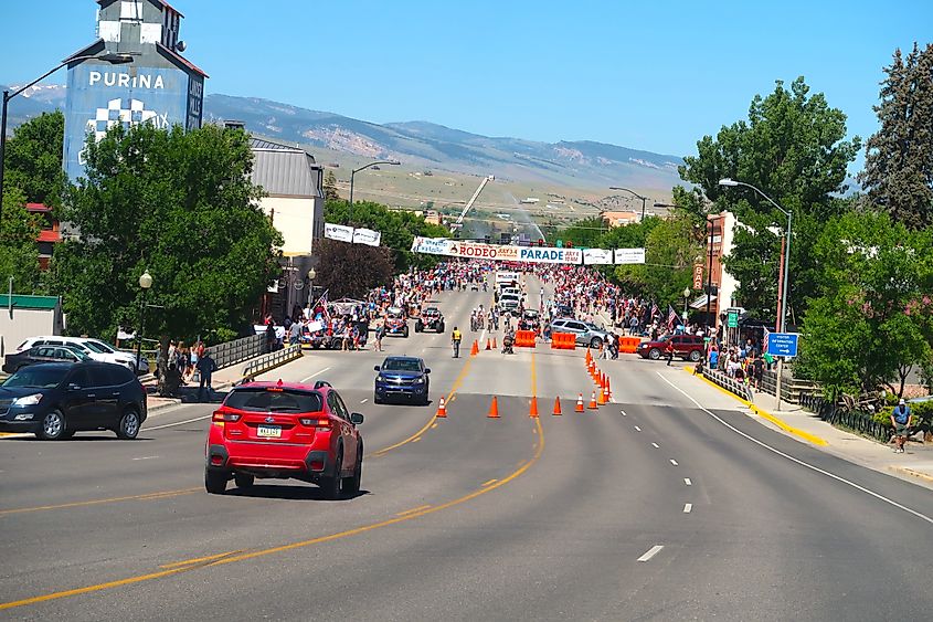 A parade in the town of Lander in Wyoming.