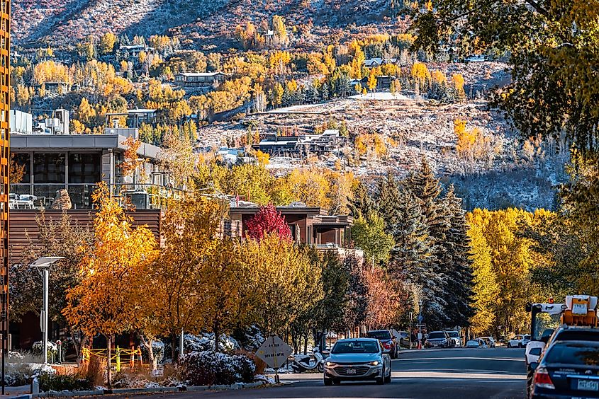 Beautiful fall foliage in Aspen, Colorado, via Kristi Blokhin / Shutterstock.com