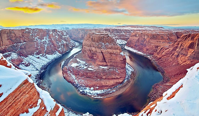 Horseshoe Bend near Page, Arizona in winter