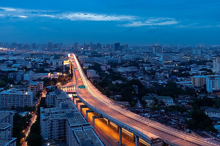 The beautiful Bang Na Expressway in Thailand.