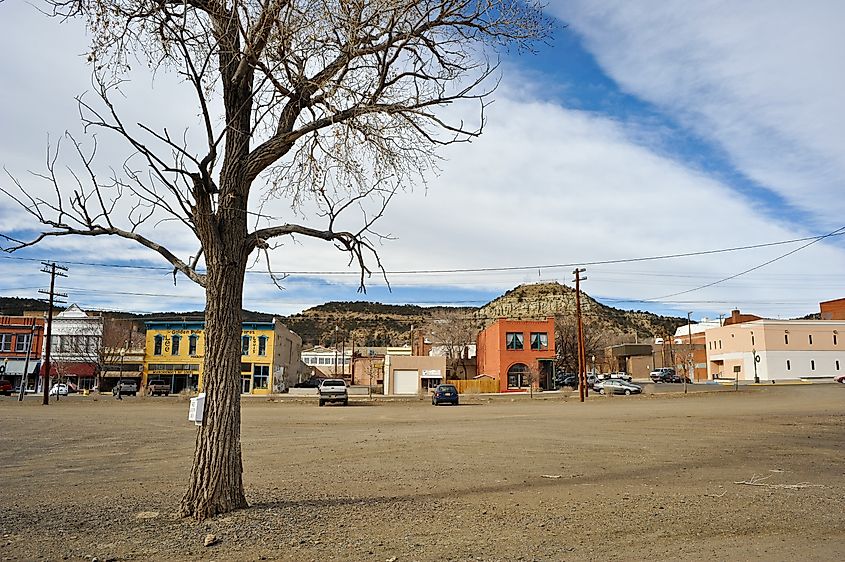 Businesses along First Street in Raton, New Mexico.