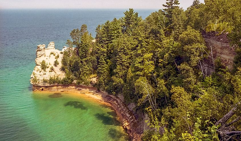 Miners Castle Miners Beach at Pictured Rocks National Lakeshore near Munising, Michigan.