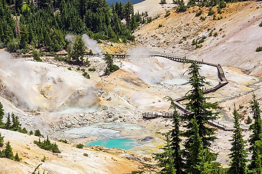 Hot water springs in the Lassen Volcanic National Park.