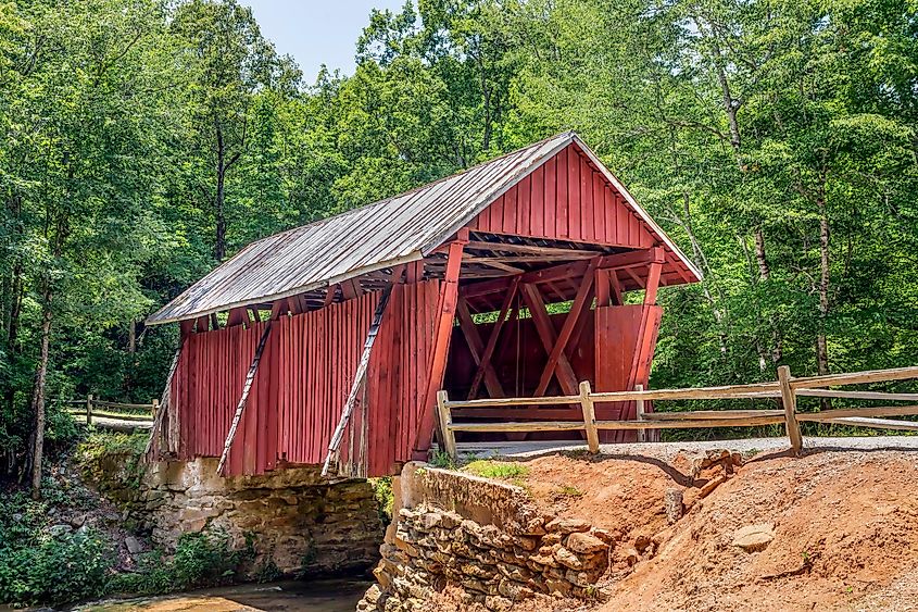 The historical Campbells Covered Bridge near Landrum, South Carolina.