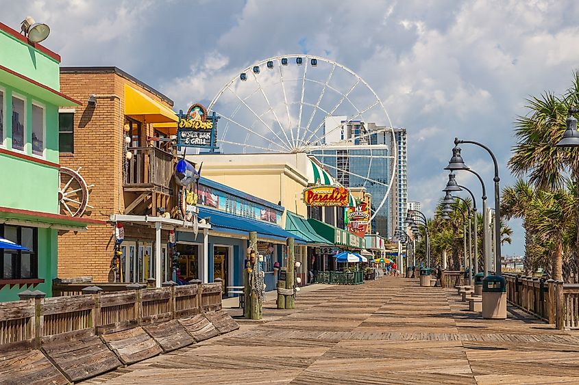 Boardwalk in Myrtle Beach, South Carolina.