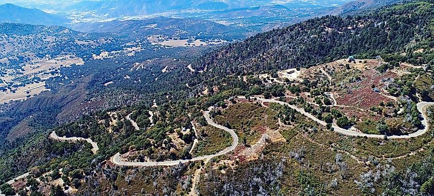 Aerial view of the Palomar Mountain Loop, via 