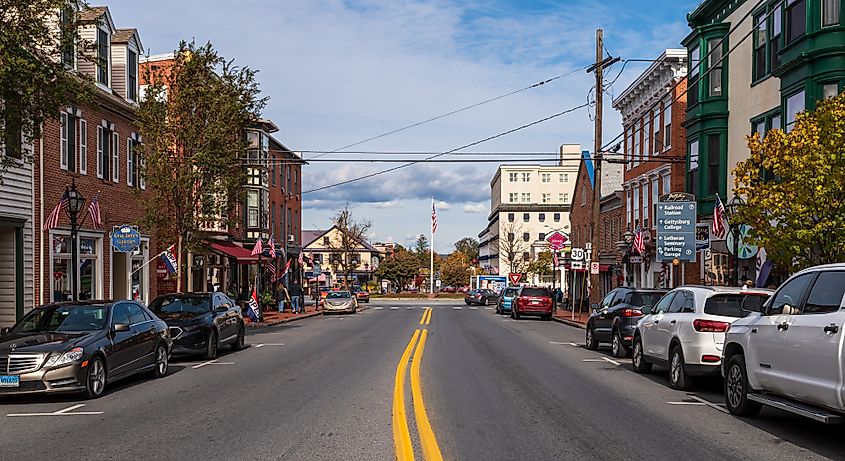 Baltimore Street in Gettysburg, Pennsylvania.