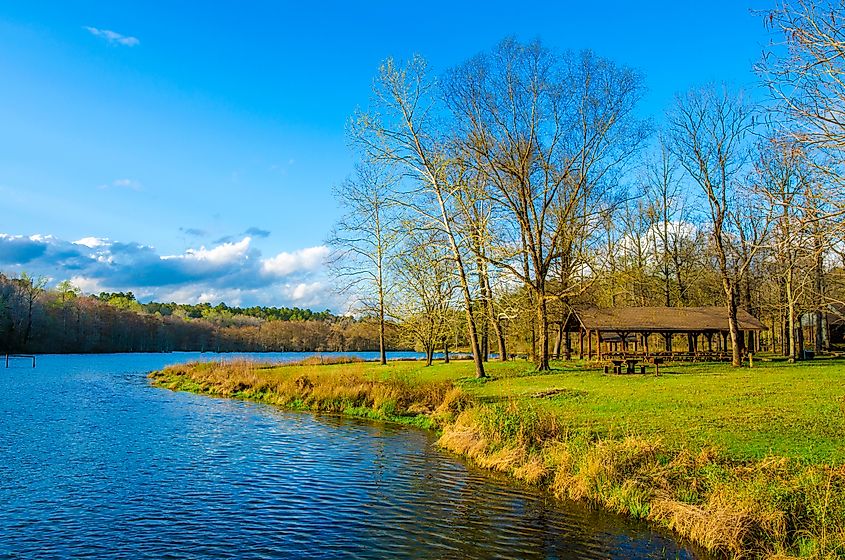 The scenic Wall Doxey State Park in Holly Springs, Mississippi.