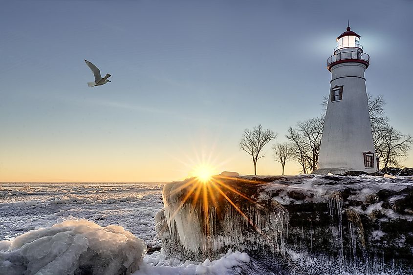 The historic Marblehead Lighthouse in Northwest Ohio 