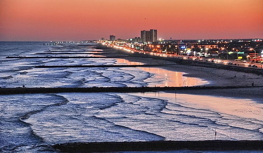 Galveston, Texas. Cityscape colors in spring season.