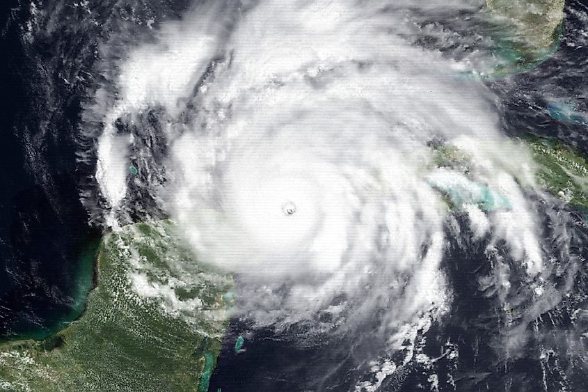 Hurricane Allen in the western Caribbean Sea on August 7, 1980 at 17:30 UTC.