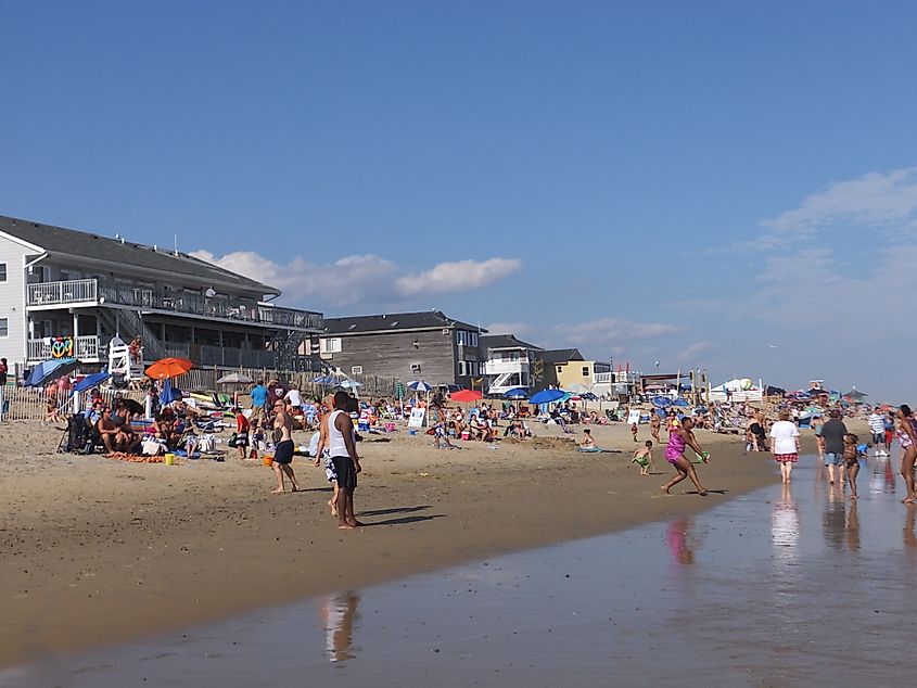 A view of Misquamicut State Beach in Westerly, Rhode Island