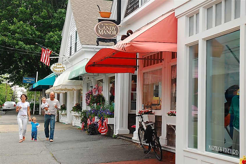 A family of four spend some quality time together on their summer vacation in Chatham, Massachusetts, on Cape Cod.