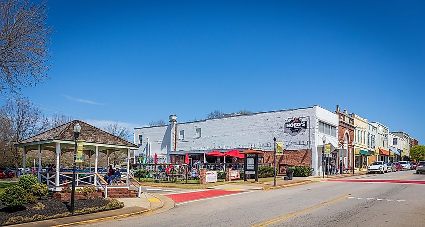 View of Main Street in Fort Mill, South Carolina.