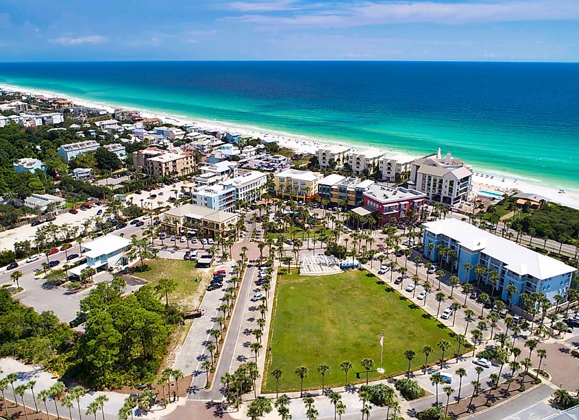 Aerial view of Santa Rosa Beach in Florida.