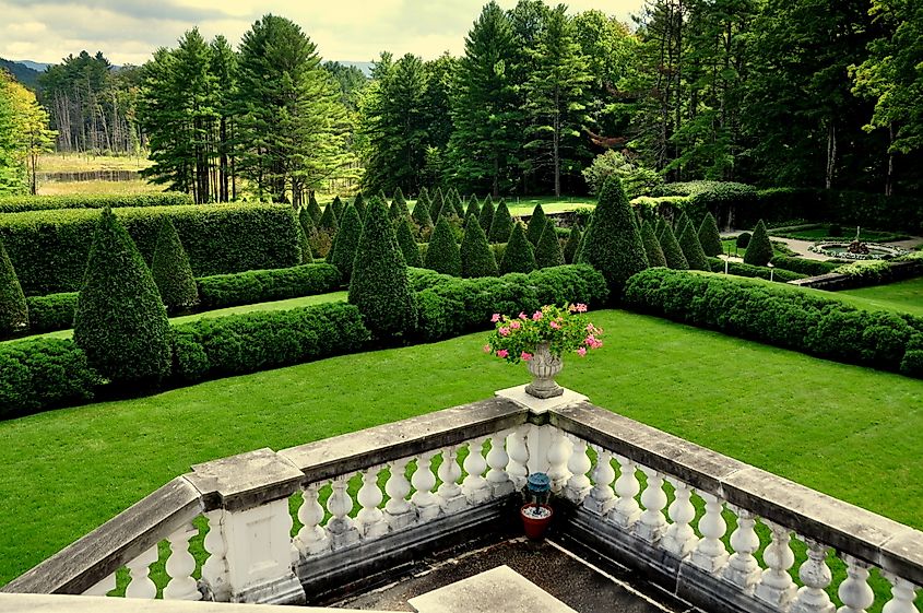 Groomed lawns in Lenox, Massachusetts.